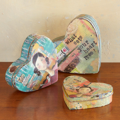 Collectible heart candy boxes