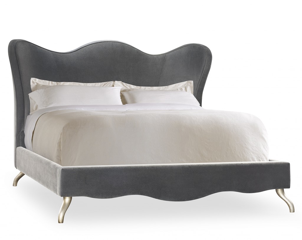 Lana Upholstered Bed is covered in faux mohair