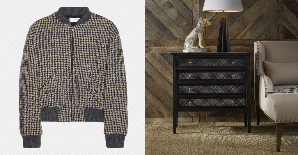 Menswear patterns finding their way to accent furniture