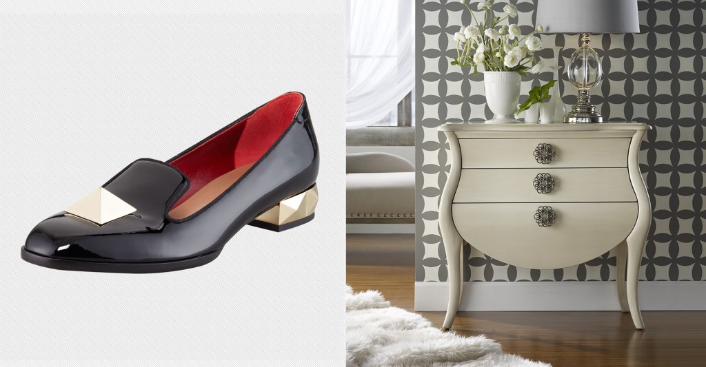 Details define Pippa Chest, Valentino loafer