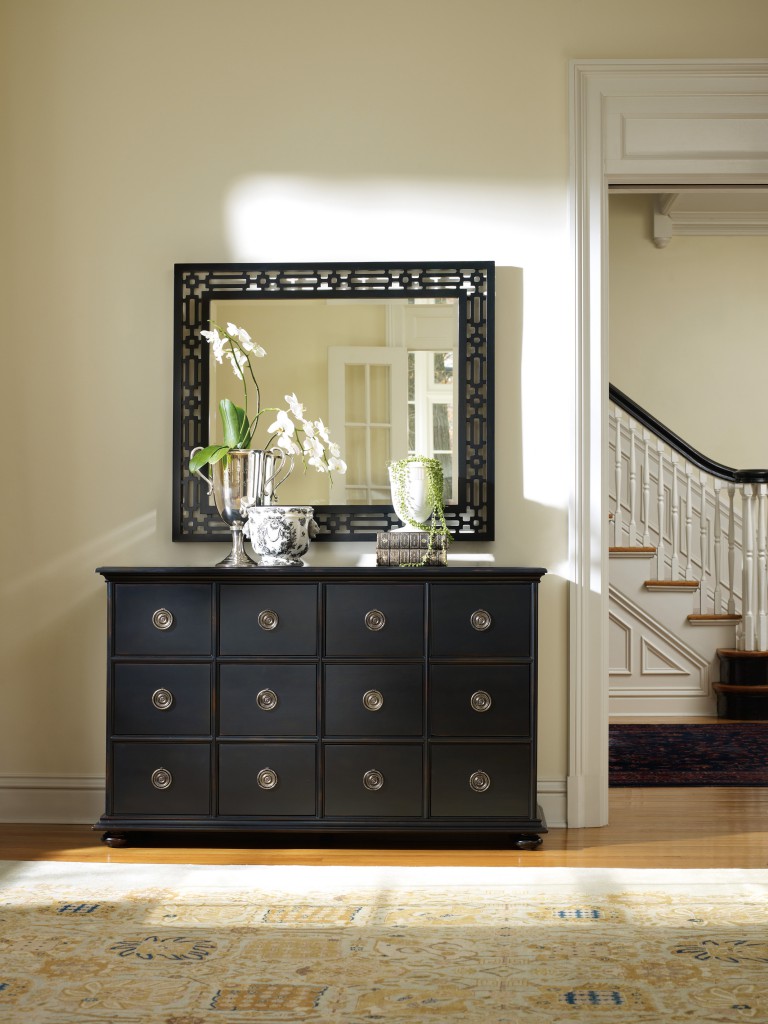 The Estate fretwork mirror can add décor to a room without taking up floor space.