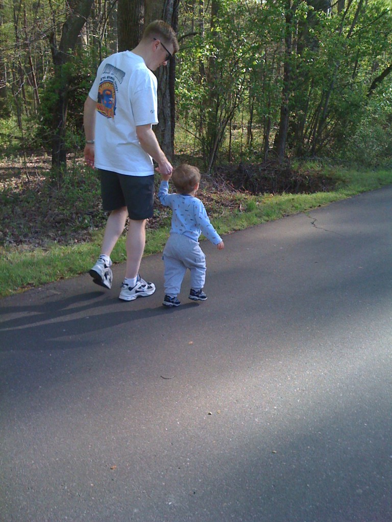 Todd & Holden take a father-and-son stroll at the park