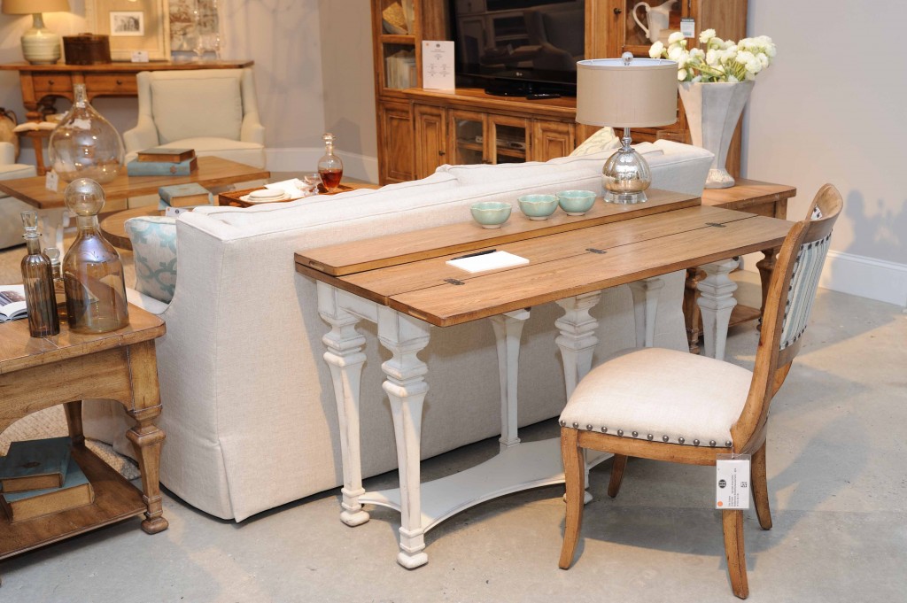Chic table converts into desk, extra dining space