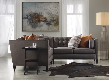 Get cozy with modernist math on the Eaton loveseat sectional