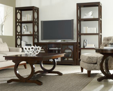 The Kinsey home entertainment center and living room tables