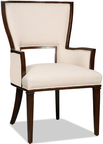 Sleek dining chair plays a stylish game of peek-a-boo.