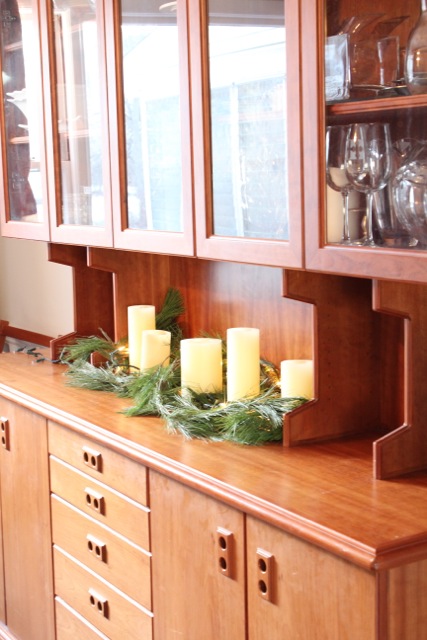 buffet table with candles