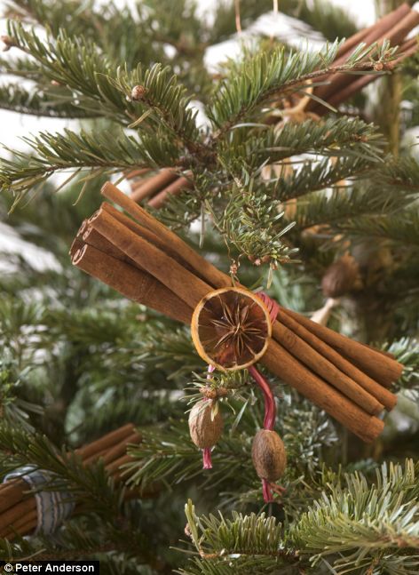 A cinnamon stick ornament