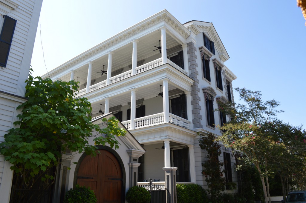 Side porches are a distinction of Charleston homes