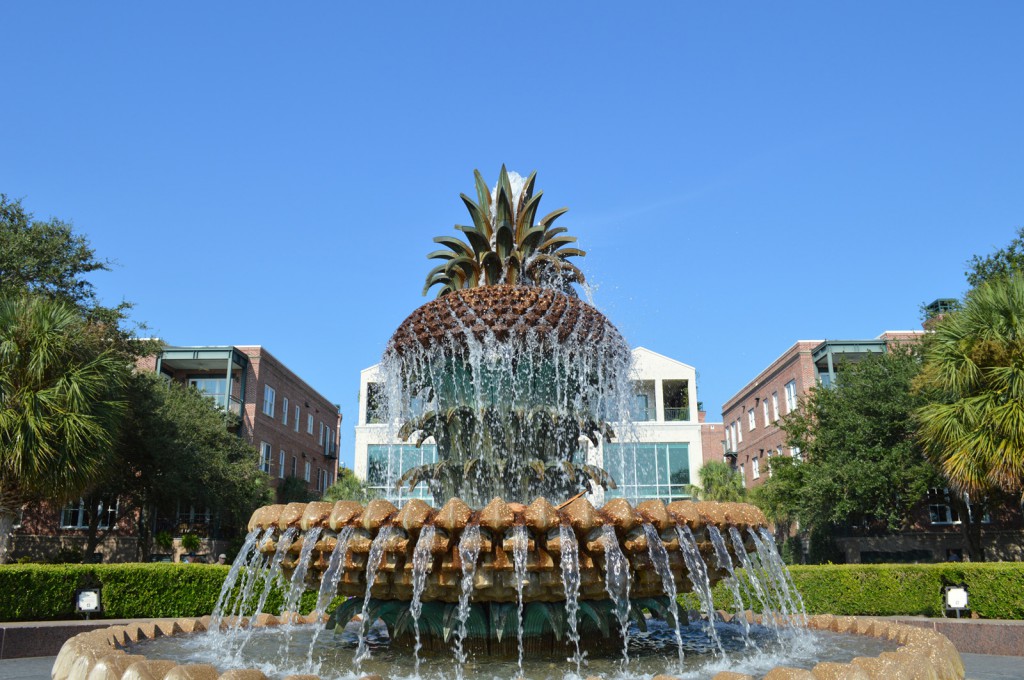 The famous pineapple fountain at Waterfront Park, Charleston, SC.