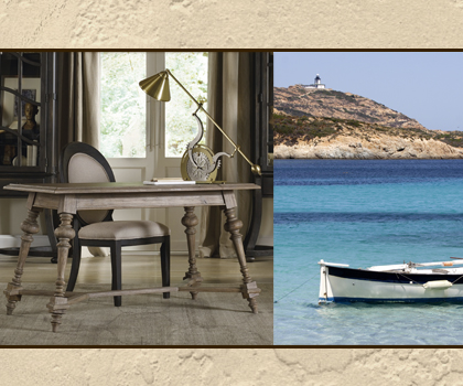 Corsica writing desk reflects serene beauty of the island