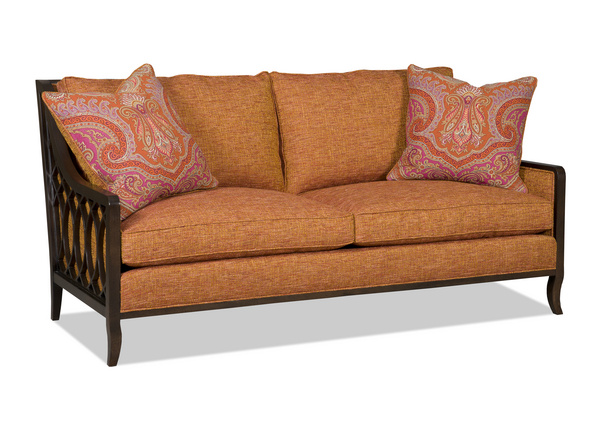 The Myla sofa pulls off this orange textured cover well.