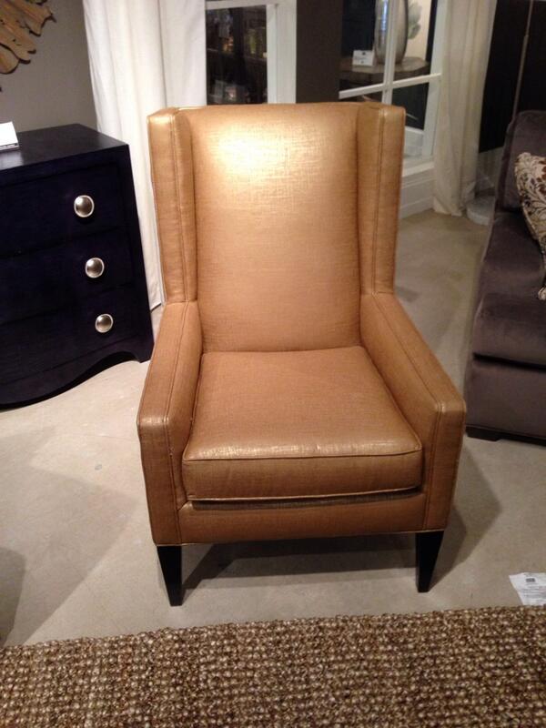 Sam Moore’s Simone chair is in copper glazed linen